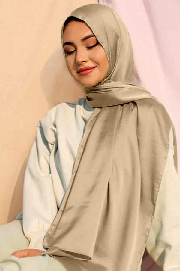 Crinckle Silk Hijab - Sand
