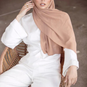 Plain Georgette Hijab in Beige