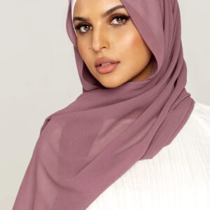 Plain Georgette Hijab in Dark Mauve