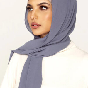 Plain Georgette Hijab in Denim Grey