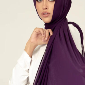Plain Georgette Hijab in Eggplant