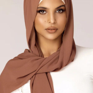 Plain Georgette Hijab in Mocha