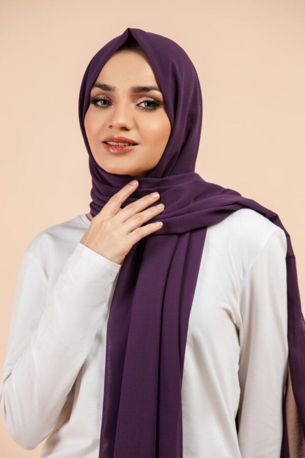 Premium Georgette - Eggplant - Image 2