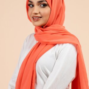Premium Georgette - Neon Peach