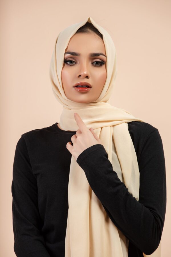 Premium Georgette - Oatmeal - Image 2