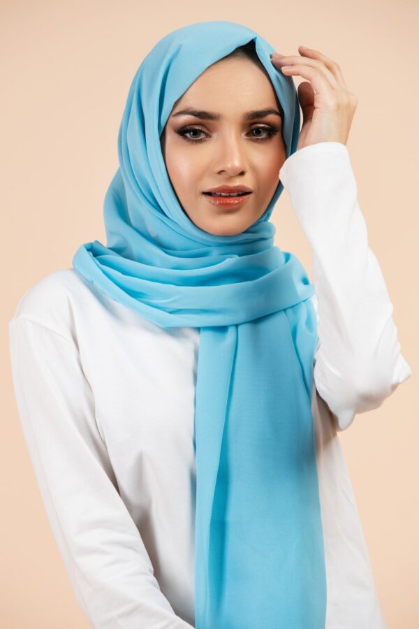 Premium Georgette - Pacific Blue - Image 2