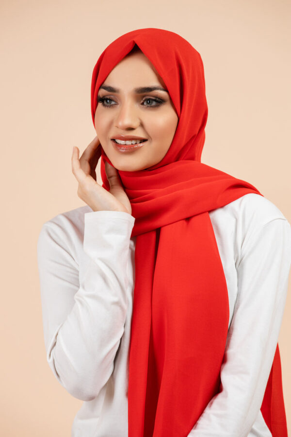 Premium Georgette - Russian Red - Image 2