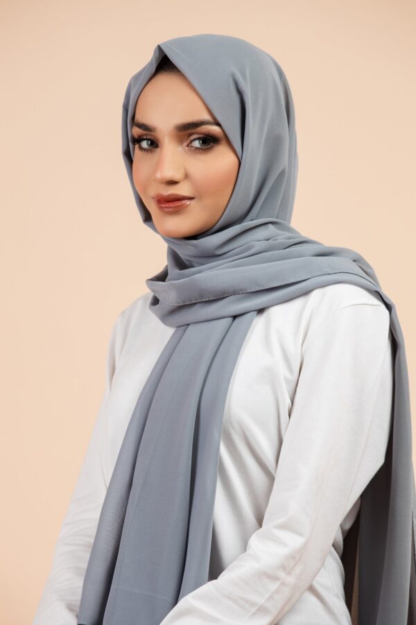 Premium Georgette - Steel Grey - Image 2