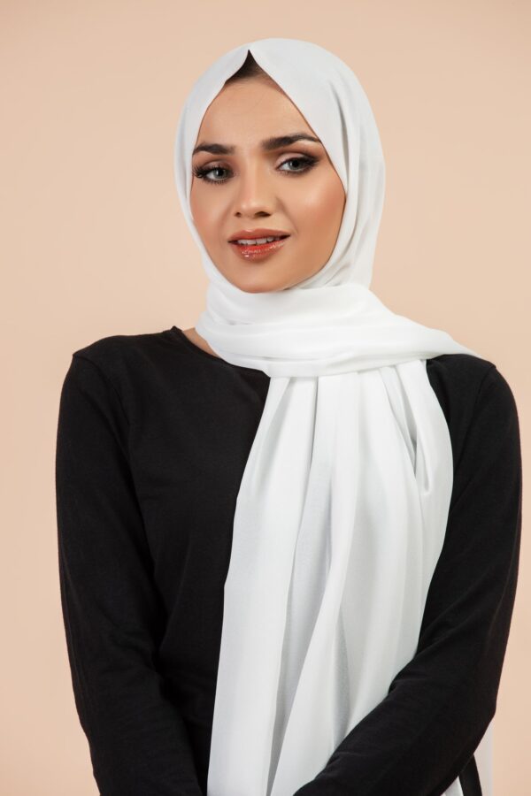 Premium Georgette - White - Image 2