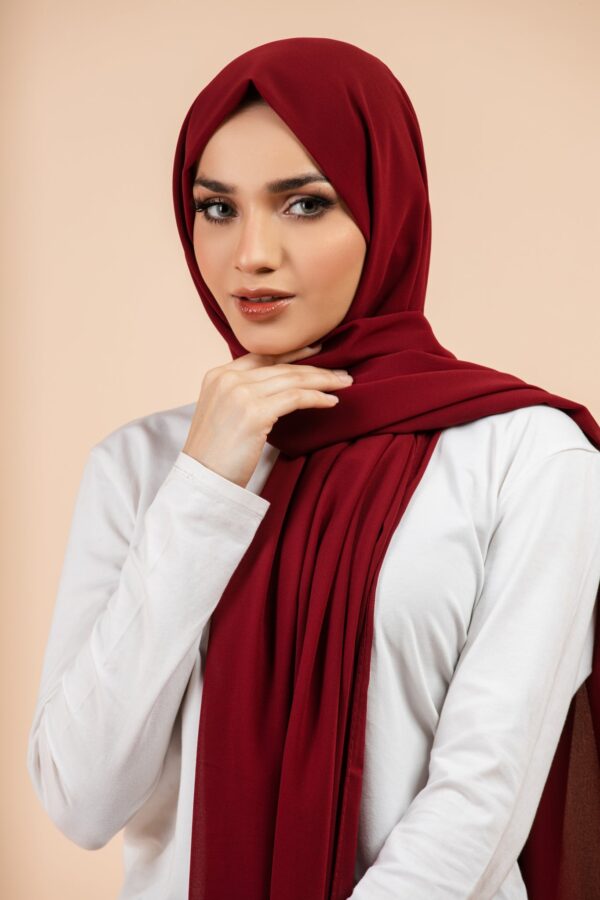 Premium Georgette - Maroon - Image 2