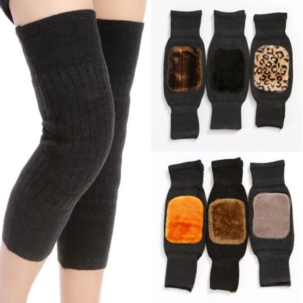 1 Pair Winter Wool Knee Pads – Thickened Warm Knee Protectors & Brace