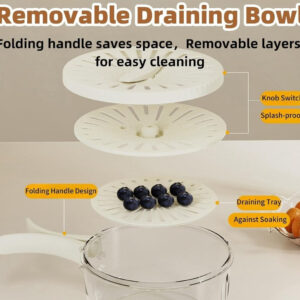 2 in 1 Multifunctional Drainer and Strainer, Draining Basket with Lid