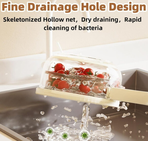 2 in 1 Multifunctional Drainer and Strainer, Draining Basket with Lid