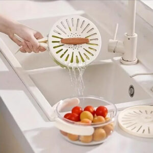 2 in 1 Multifunctional Drainer and Strainer, Draining Basket with Lid