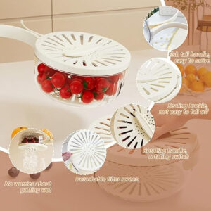 2 in 1 Multifunctional Drainer and Strainer, Draining Basket with Lid