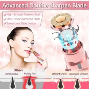 2 in 1 Electric Eyebrow Trimmer and Shaver – Rechargeable Painless Hair Remover with LED Light