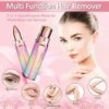 2 in 1 Electric Eyebrow Trimmer and Shaver – Rechargeable Painless Hair Remover with LED Light