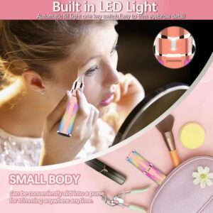 2 in 1 Electric Eyebrow Trimmer and Shaver – Rechargeable Painless Hair Remover with LED Light
