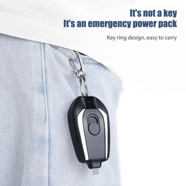 Keychain Phone Charger Emergency Power Banks Retractable Plug Power Fast Charging - Image 4