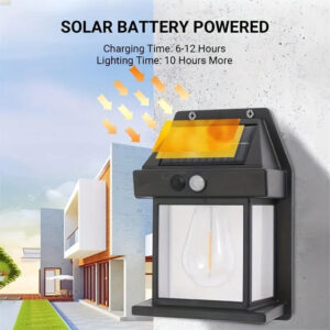 New Solar Tungsten Filament Lamp Outdoor Waterproof Intelligent Induction Wall Lamp