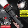 Versatile High Power LED Flashlight – Focus Light, Power Bank & Window Hammer